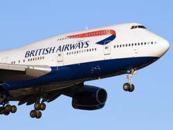 Chegando a Londres de avião