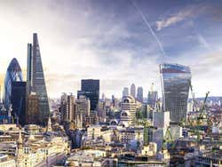 Entardecer em The City de Londres