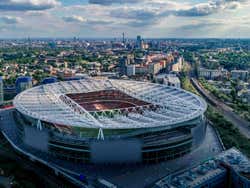 Vista aérea do Emirates Stadium de Londres das alturas