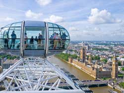 Vista do Parlamento inglês de Londres a partir da London Eye